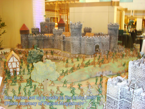 Ron Barzso set up a castle in the lobby, 2007